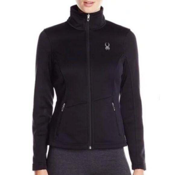 Spyder Virtue Full-Zip Core Sweater Women's Black Ribbed Sweater Jacket Small - Picture 1 of 10